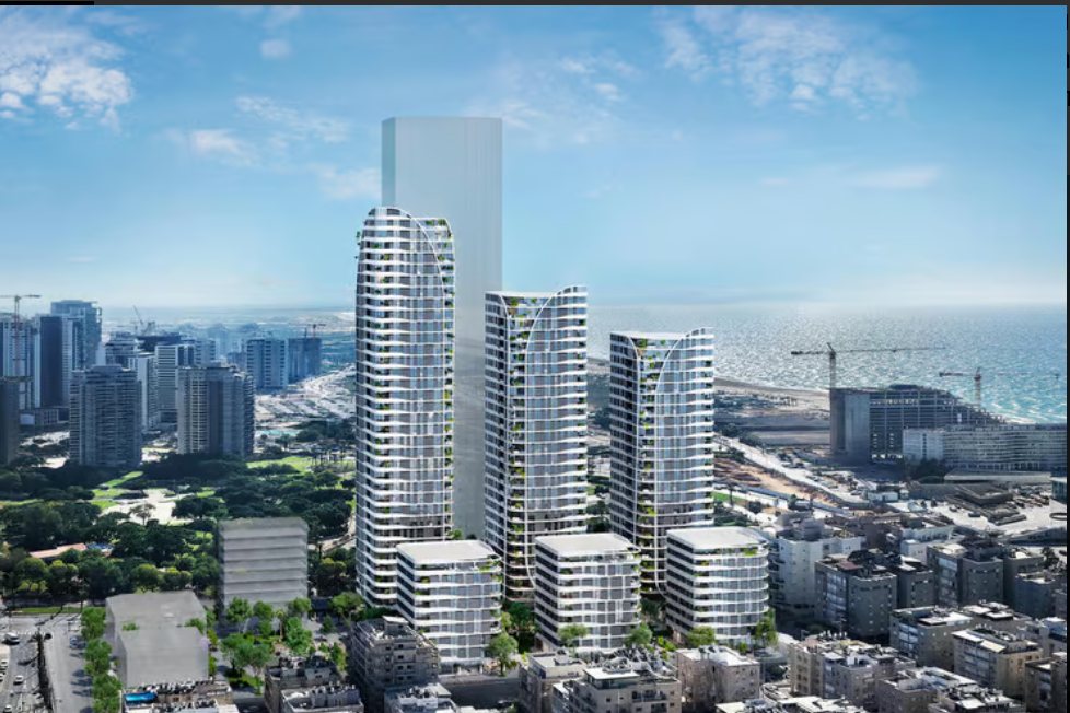 הדמיית מתחם יצחק שדה בלפור לאחר מיזם פינוי בינוי בבת ים (הדמיה: סטודיו קסם הדמיות)