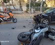 בת ים: רוכב אופנוע ונהגת רכב נפצעו בתאונה